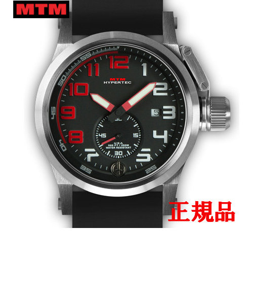 MTM エムティーエム HYPERTEC CHRONO 1A Silver RED Dial - Black Rubber II メンズ腕時計 クォーツ HC1-SS4-RED1-BR2S-A