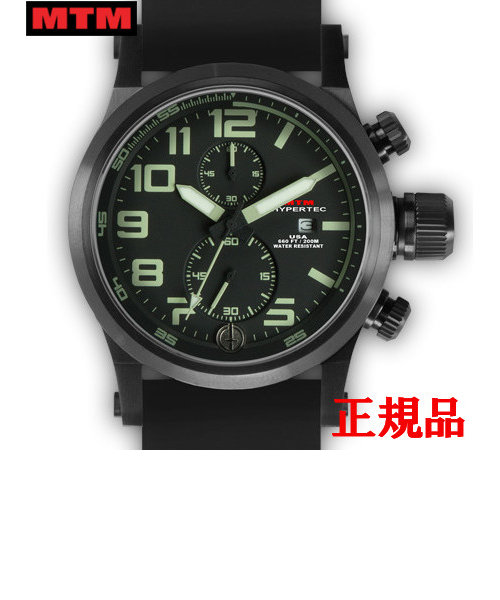 MTM エムティーエム HYPERTEC CHRONO 2A Black Black-Lumi Dial - Black Rubber II メンズ腕時計 クォーツ HC2-SB4-BKLM-BR2B-A