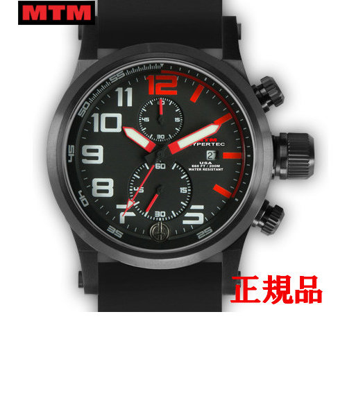 MTM エムティーエム HYPERTEC CHRONO 2A Black Red Dial - Black Rubber II メンズ腕時計 クォーツ HC2-SB4-RED1-BR2B-A