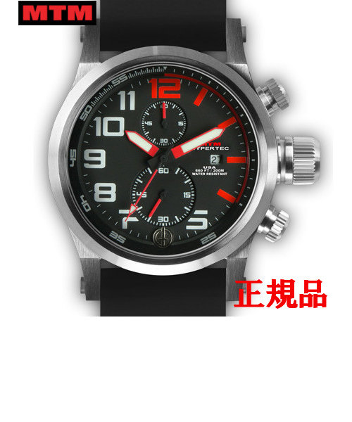 MTM エムティーエム HYPERTEC CHRONO 2A Silver Red Dial - Black Rubber II メンズ腕時計 クォーツ HC2-SS4-RED1-BR2S-A