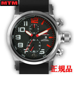 MTM エムティーエム HYPERTEC CHRONO 2A Silver Red Dial - Black Rubber II メンズ腕時計 クォーツ HC2-SS4-RED1-BR2S-A