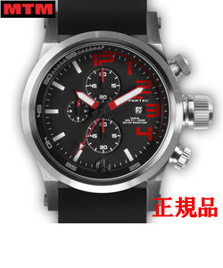 MTM エムティーエム HYPERTEC CHRONO 3A Silver Red Dial - Black Rubber II メンズ腕時計 クォーツ HC3-SS4-RED1-BR2S-A