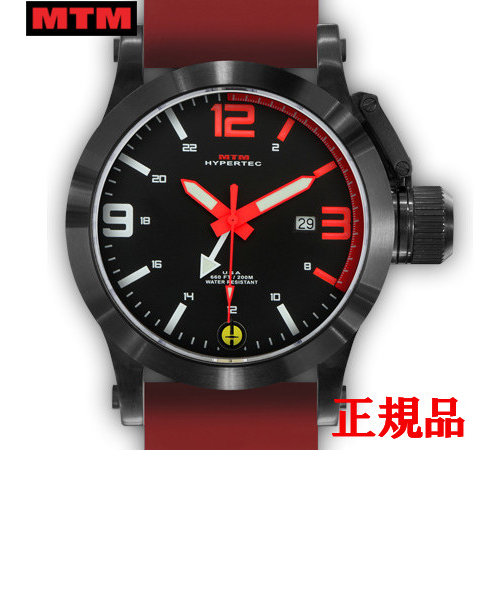 MTM エムティーエム HYPERTEC 44 BLACK - RED DIAL - RED RUBBER II メンズ腕時計 クォーツ HYP-SB4-RED1-RR2B-A