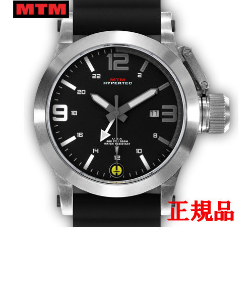 MTM エムティーエム HYPERTEC 44 SILVER - GREY-WHITE DIAL - BLACK RUBBER I メンズ腕時計 クォーツ HYP-SS4-GRWH-BR1S-A