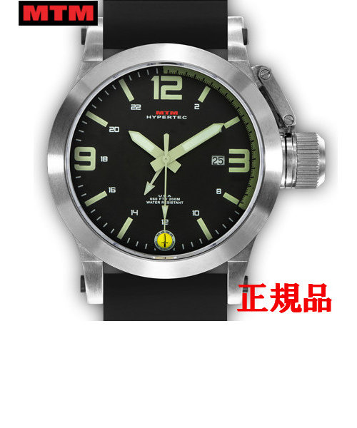 MTM エムティーエム HYPERTEC 44 SILVER - LUMI DIAL - BLACK RUBBER II メンズ腕時計 クォーツ HYP-SS4-LUMI-BR2S-A