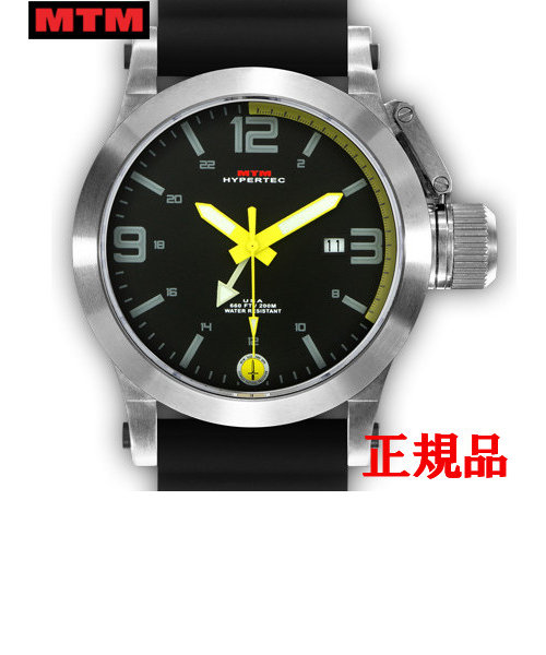 MTM エムティーエム HYPERTEC 44 SILVER - YELLOW DIAL - BLACK RUBBER I メンズ腕時計 クォーツ HYP-SS4-YLLW-BR1S-A