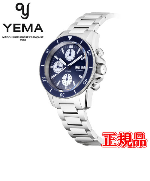 正規品 YEMA イエマ ネイビーグラフ・クロノ 自動巻き メンズ腕時計 送料無料 YNAV22CH.EN-GMS