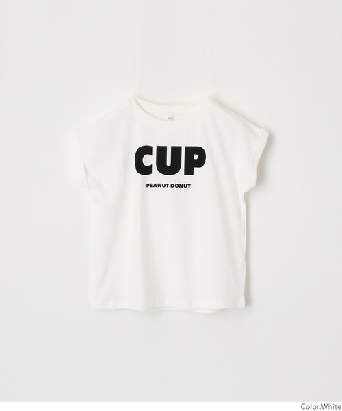 キッズ 110-140 Tシャツ カットソー ロゴT ロールアップ 半袖 ロゴ