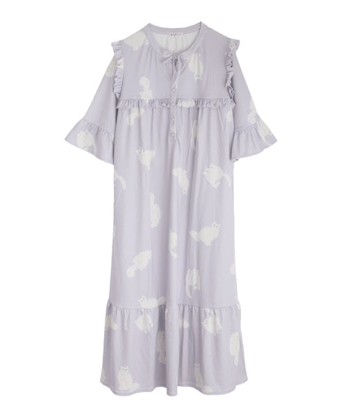 猫柄ルームウェアーワンピ アクシーズ ファム アクシーズファム の通販 Mall