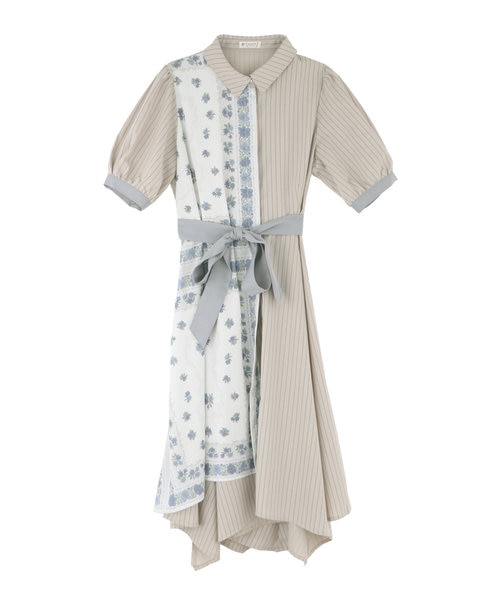 スカーフ切替シャツワンピース アクシーズ ファム アクシーズファム の通販 Mall