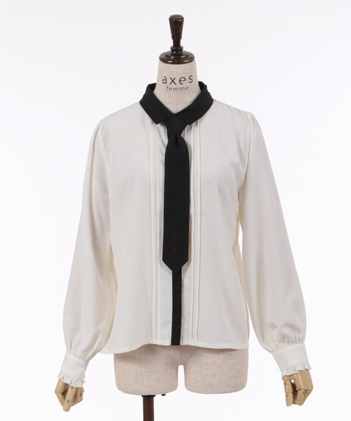 クロス刺繍ネクタイ付シャツ | アクシーズ ファム（アクシーズファム