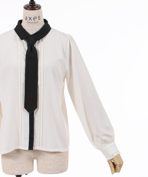 クロス刺繍ネクタイ付シャツ | アクシーズ ファム（アクシーズファム 