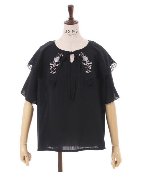 刺繍入ケープブラウス | アクシーズ ファム（アクシーズファム）の通販