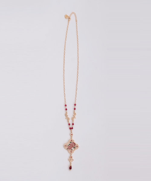 チャイナ風装飾薔薇ネックレス