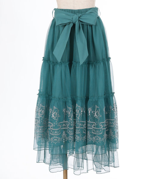 エトワール刺繍チュールスカート