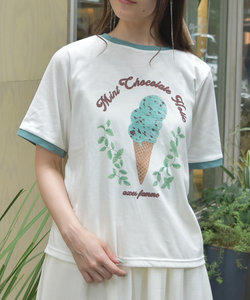 チョコミントプリントＴシャツ