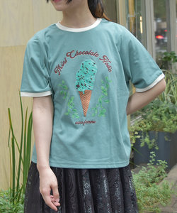 チョコミントプリントＴシャツ