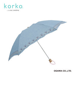 korko（コルコ）の晴雨兼用刺繍折りたたみ日傘【ウルリクスダール城の庭園】