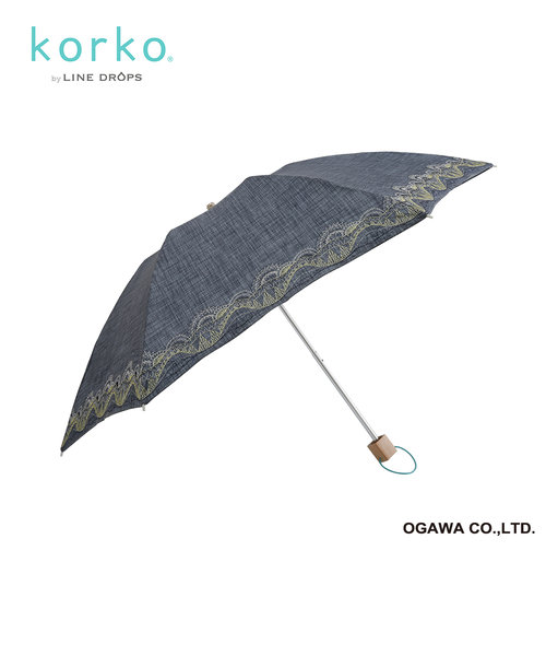 korko（コルコ）の晴雨兼用刺繍折りたたみ日傘【ブルクスヴァラナの山脈】