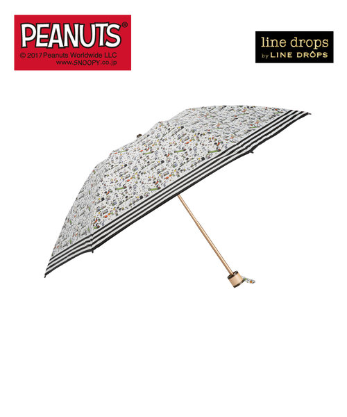 PEANUTS/LINEDROPSの晴雨兼用折りたたみ日傘 キャンバスパラソル【スヌーピー/スヌーピーを探して】