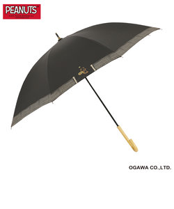 PEANUTS/One'sPlusの晴雨兼用折りたたみ日傘【テニス／ブラック（ワンポイント刺繍）】