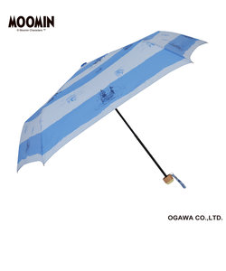MOOMIN/One'sPlusの雨晴兼用折りたたみ雨傘【リトルミイ/波ボーダー】