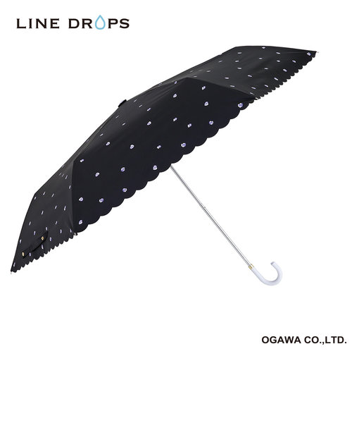 UV変色プリントパラソル折畳傘　55㎝　パンジー／ブラック