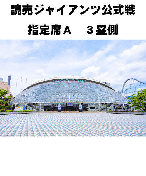 東京ドーム読売ジャイアンツ公式戦】 ５月２９日 Ａ席３塁側 VS 