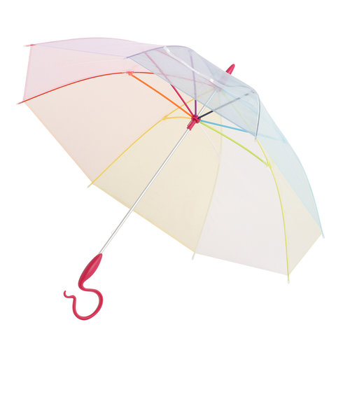 ビニール傘 かわいい 通販 ブランド エバーイオン カラフル701 雨傘 レディース 長傘 おしゃれ 60cm グラスファイバー 婦人傘 虹色 レインボー