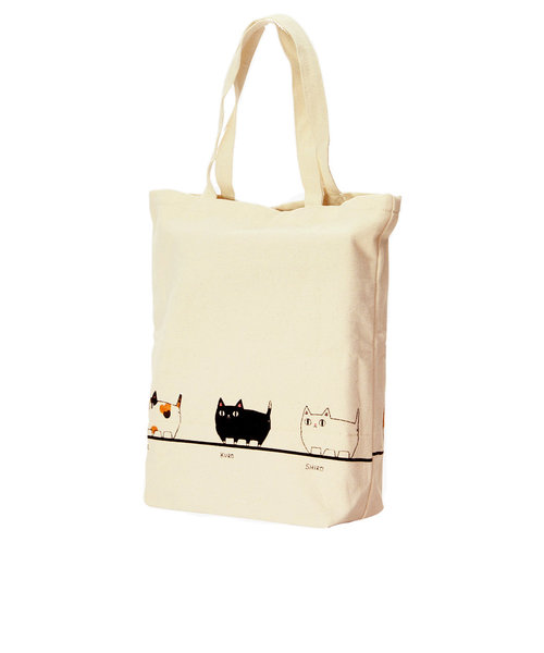 トートバッグ キャンバス a4 縦 通販 レディース 布 綿 コットン 縦型 通学 おしゃれ かわいい 猫 ネコ ねこ アニマル シンプル キャンバストート