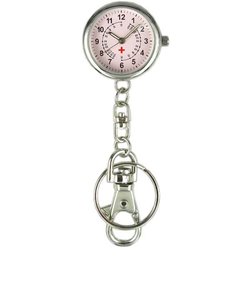 ナースウォッチ シンプル 定番 キーホルダー おしゃれ かわいい 時計 レディース ハングウォッチ 看護師 介護士 保育士 プレゼント 簡易脈拍計 シンプル