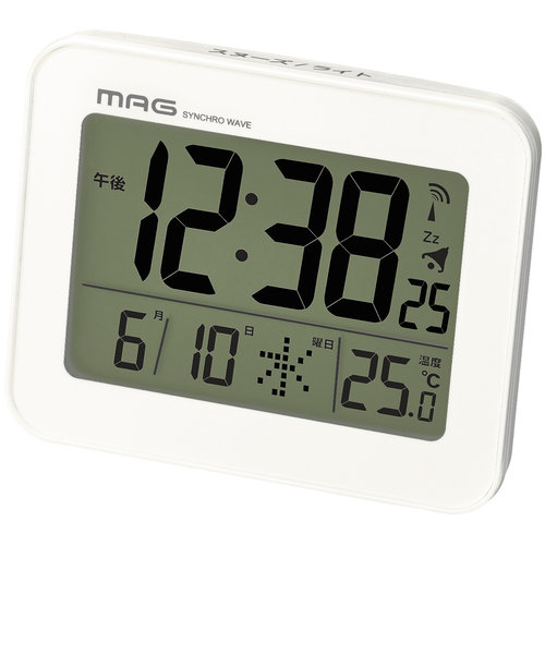 目覚まし時計 電波 通販 電波時計 デジタル 置き時計 置時計 時計 アラームクロック デジタル表示 温度計付き カレンダー スヌーズ 温度表示 小さめ