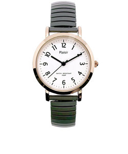 Plaisir プレジール 腕時計 レディース ジャバラ 通販 ニッケルフリー ジャバラウォッチ ウォッチ ベルト ジャバラベルト シリコン 痛くない