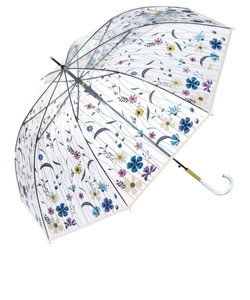 wpc 傘 ビニール傘 通販 レディース ジャンプ 透明 刺繍 長傘 雨傘 ジャンプ傘 オシャレ 大人 かわいい 花 フラワー 花柄 グラスファイバー 丈夫