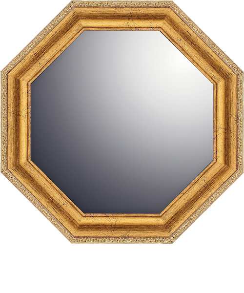 鏡 ミラー 壁掛け 立て掛け 木製フレーム お洒落 ウッドフレーム 八