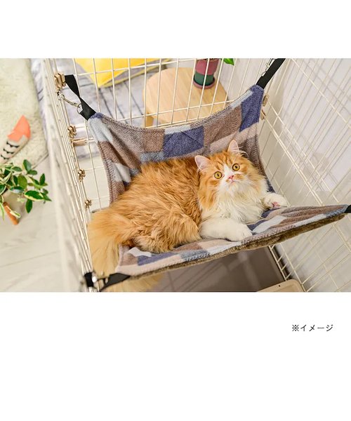 ◇猫ハンモックＭ ブロックチェックＢＲ Style Factory（スタイルファクトリー）の通販 mall