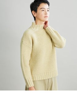 Multi Color Super Fine Wool ハニカム柄ニット