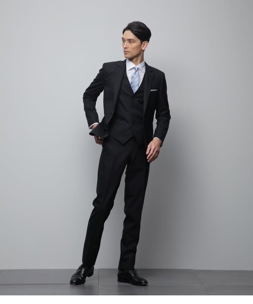 撥水】SLIM FIT テトロンウール シャドーストライプ スラックス