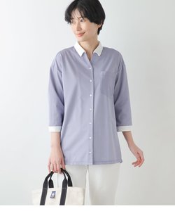 【接触冷感】 J-CAMICIE 7分袖スキッパーシャツ