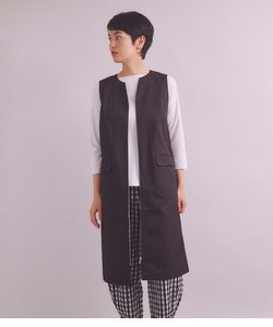 Cotton Gabardine ジレワンピース