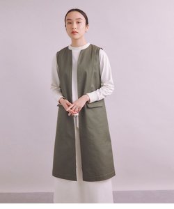 Cotton Gabardine ジレワンピース