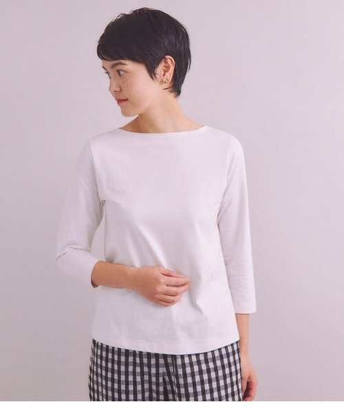 ［Elama］Organic Cotton Cross Jersey ボートネックプルオーバー