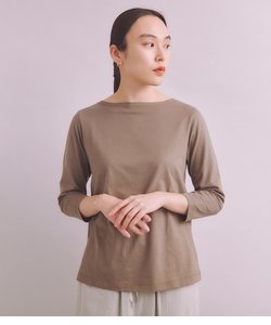 ［Elama］Organic Cotton Cross Jersey ボートネックプルオーバー