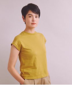 ［Elama］Organic Cotton Cross Jersey フレンチスリーブプルオーバー