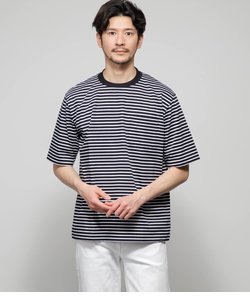 NY CARE FREE ボーダー 半袖クルーネックTシャツ