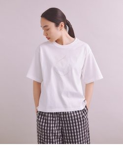 Organic Cotton プリント刺繍Tシャツ