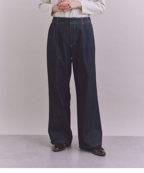 Organic Cotton Denim タックワイドパンツ