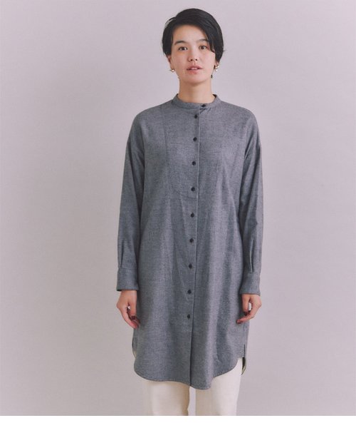 Organic Cotton Soft Viyella ブザムシャツワンピース