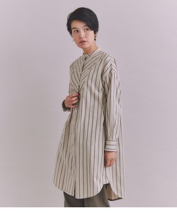 Organic Cotton Stripe ブザムシャツワンピース