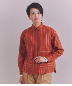 Organic Cotton Stripe ビッグポケットシャツ